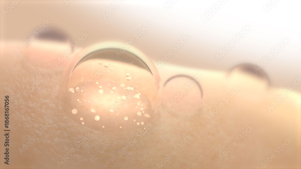 Fototapeta premium A skin nourishing serum that helps reduce wrinkles on the face. 3D rendering