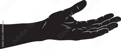 Outstretched hand silhouette