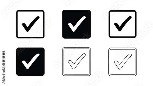 A collection of checkmark icons in varying styles and shades