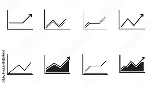 Various line graphs and bar charts depicting different trends and data visualizations