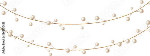 A simple vector illustration of a garland made of pearls on a transparent background