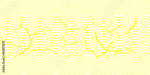Yellow instant noodles, pasta, and spaghetti textures with geometric wavy lines. eps 10