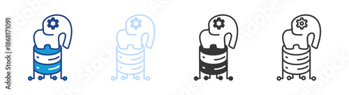 Big Data Icon Set Multiple Style Collection