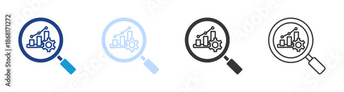 Data Analysis Icon Set Multiple Style Collection