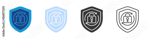 Cyber Security Icon Set Multiple Style Collection