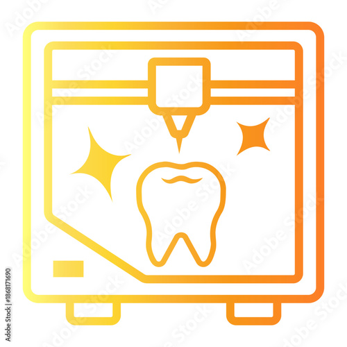 print Line Gradient Icon