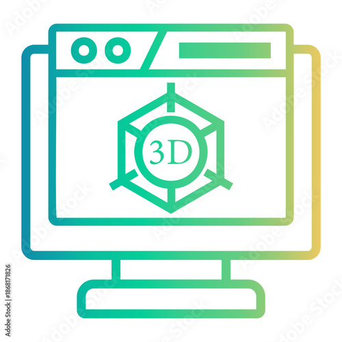 print Line Gradient Icon