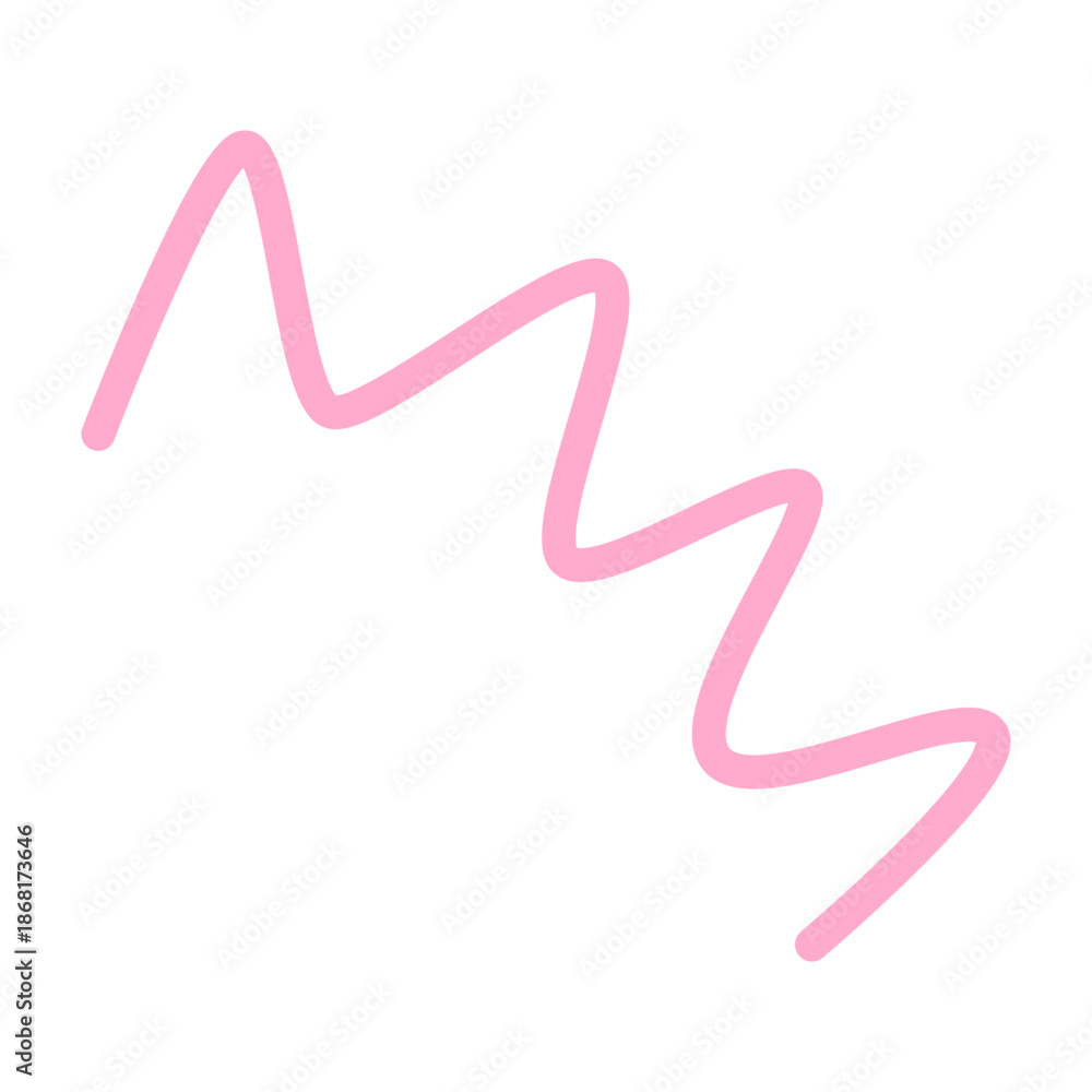 Fototapeta premium Abstract Pink Zigzag Line Art Element