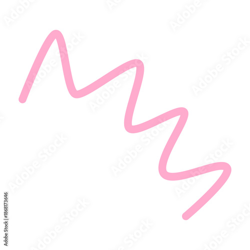 Abstract Pink Zigzag Line Art Element