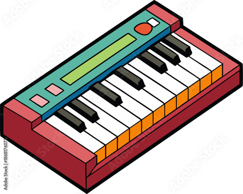 Colorful electronic keyboard