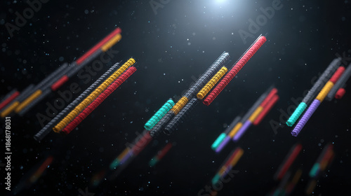 Abstract data visualization representing business algorithm structures