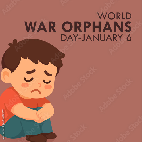 Vector graphic of World War Orphans Day ideal for World War Orphans Day celebration.