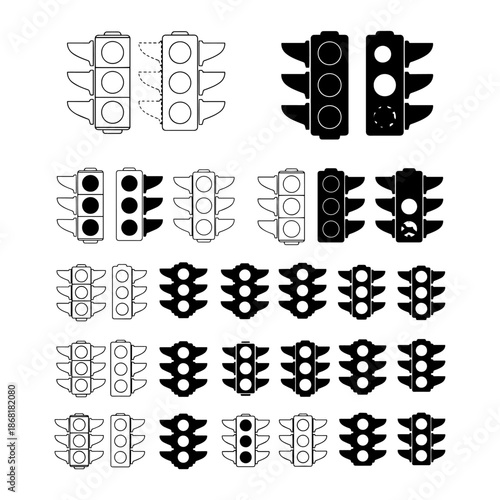 traffic light sign silhouette
