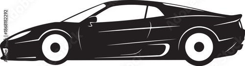 Black sports car isolated on white background vector illustration