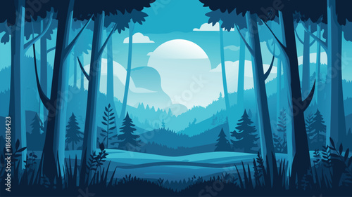 winter landscape with forest landscape