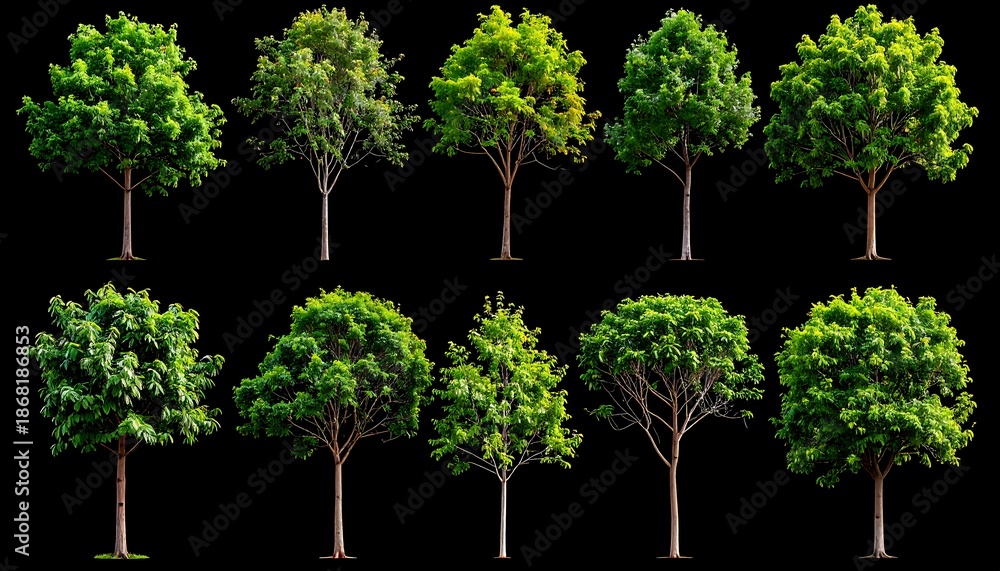 Fototapeta premium Collection of green trees