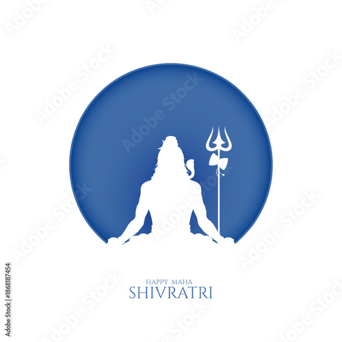 Happy maha Shivratri, a Hindu festival celebrated of lord shiva night. Maha shivratri indian religious festival banner.