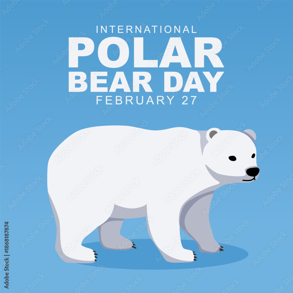 Fototapeta premium Vector graphic of International Polar Bear Day ideal for International Polar Bear Day celebration.