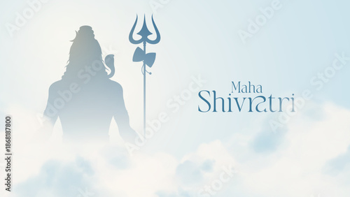 Happy maha Shivratri, a Hindu festival celebrated of lord shiva night. Maha shivratri indian religious festival banner.
