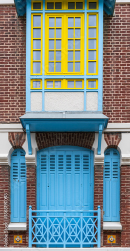 Façade style art nouveau, bâtiment ancien belle époque, Mers-les-Bains, Hauts-de-France, France