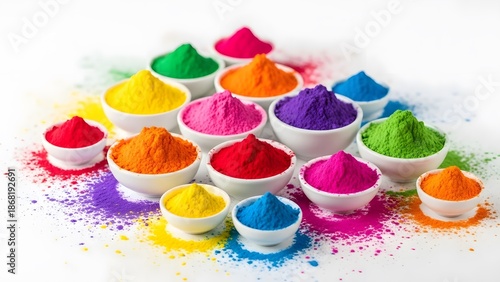 Vibrant holi colors powder for festival of colors celebrations