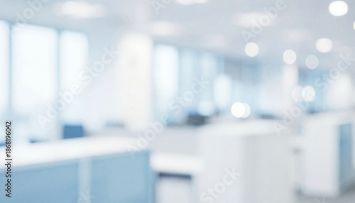 Wallpaper Mural Modern office space features bright and airy atmosphere with blurred workstations and soft lighting, creating a professional and inviting environment. Torontodigital.ca