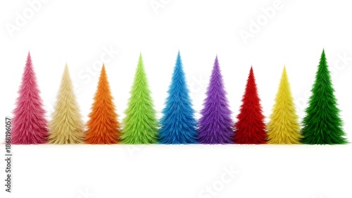 Vibrant holi colorful trees celebrating festival of colors