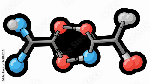 Abstract 3D molecular structure with spheres and sticks