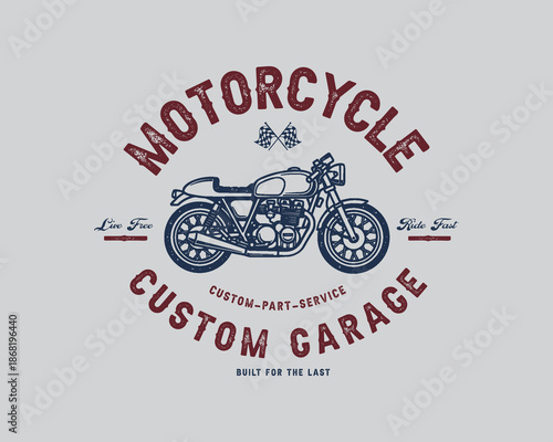 Motorcycle racing badges club emblems tshirt design Retro Racing Typography Graphics