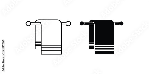 Clean bathroom towels represent hygiene and hospitality in this icon