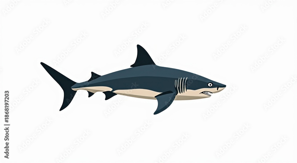 Fototapeta premium Shark that is flying in the sky animal background