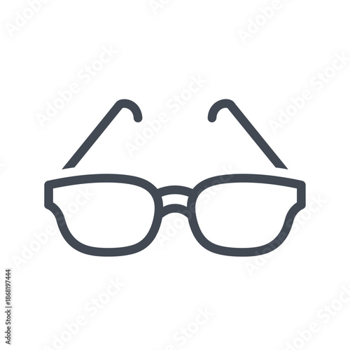 Simple Eyeglasses Icon, Clear Vision Symbol, Minimalist Spectacles Outline