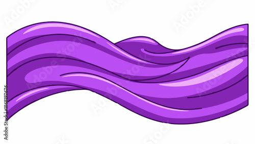 A wavy banner of vibrant purple stripes, with a glossy, flowing appearance