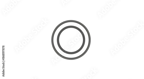 A minimalist illustration of two concentric circles on a white background