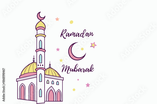 Ramadan Mug With Watercolor Mosque And Stars