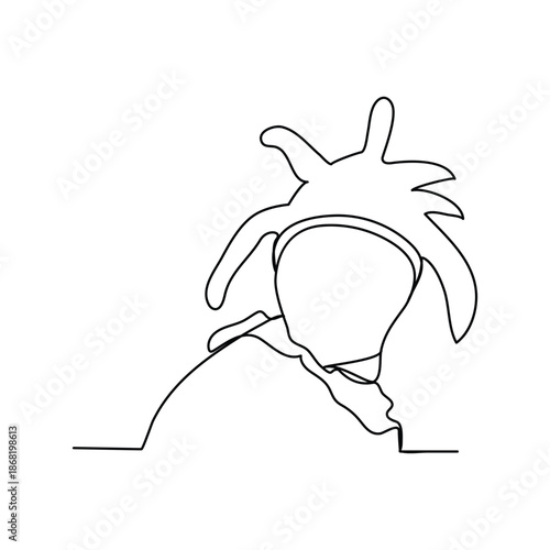 
April Fools' Day or April Fool's Day continuous one line drawing and minimalist style isolate outline vector illustration
