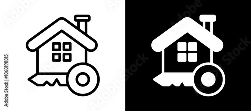 Home Key whiteblack icon