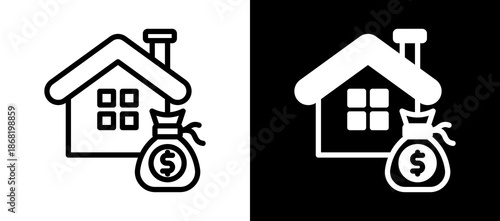 Mortgage whiteblack icon