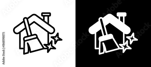 Cleaning whiteblack icon