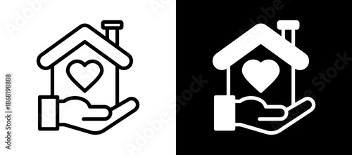 Home Care whiteblack icon