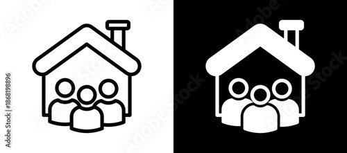 Household whiteblack icon