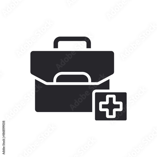 medical kit icons outline and Flat Style,transparent background