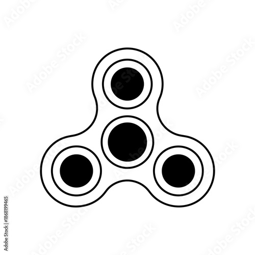 Stress Relief Fidget Spinner Vector Icon.