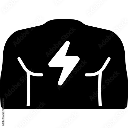 Angina Chest Pain Fill Icon: Cardiology and Medical Symptom