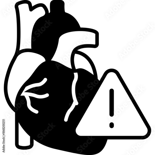 Cardiomyopathy Heart Muscle Disease Fill Icon: Cardiology and Health