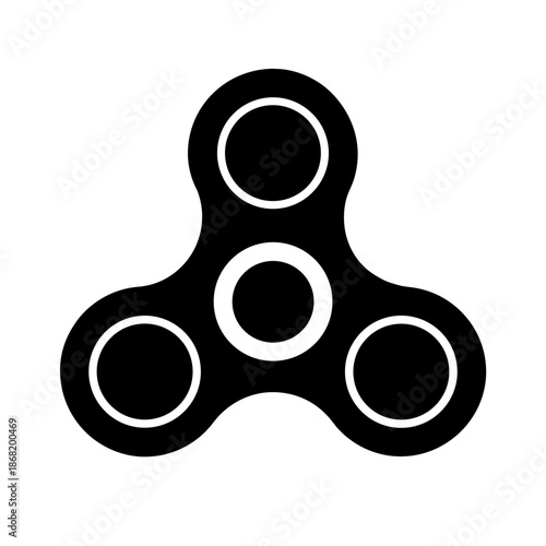 Fidget Spinner Toy Flat Icon on White Background.