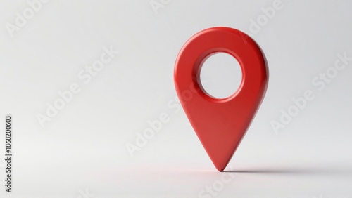 Red location pin on light gray background