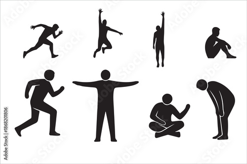 silhouettes of people doing yoga , people play 