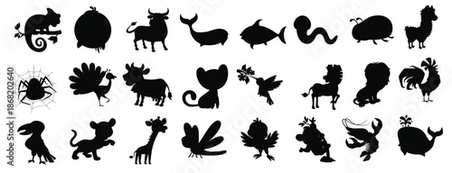 set of cute cartoon animals 