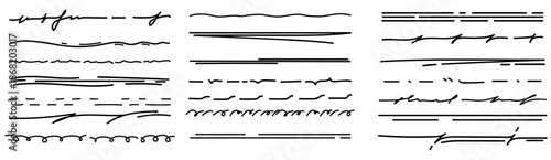 underline scribble doodle lines pencil strokes